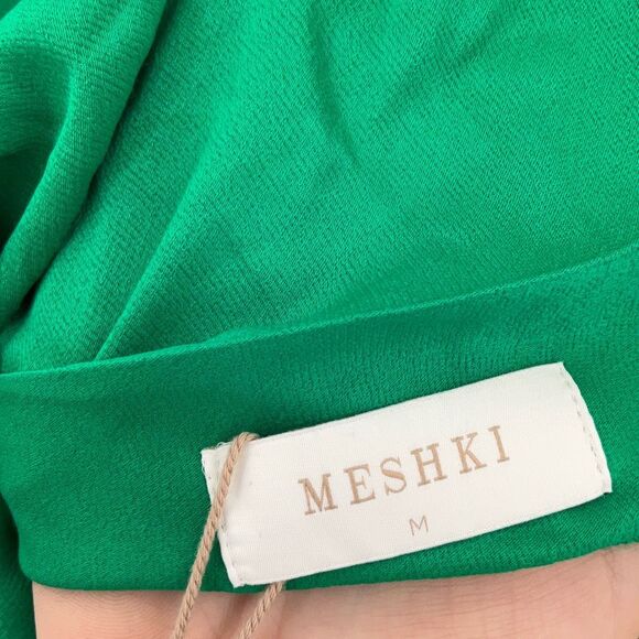 NWT Meshki Green Jade Cowl Neck Backless Sleeveless Slit Maxi Dress Size Medium - Picture 4 of 9